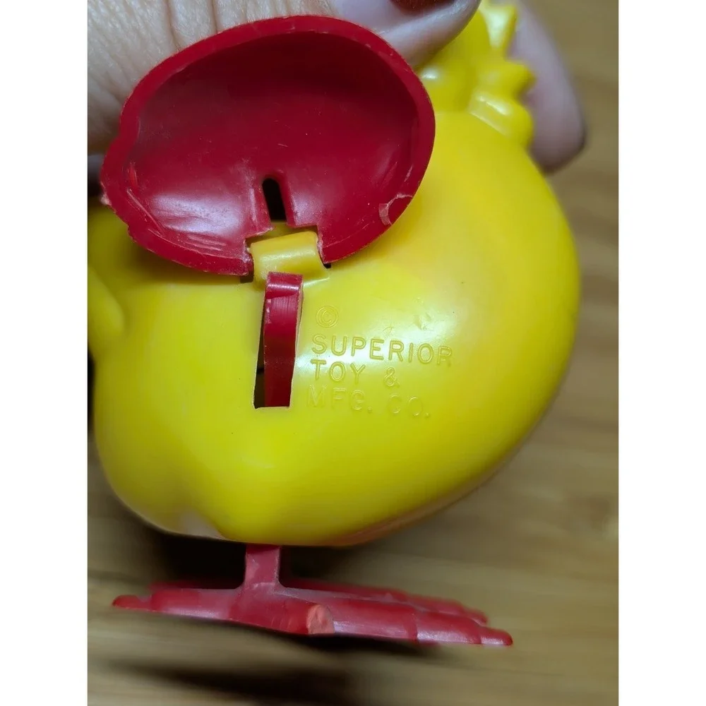 Vintage Marbe Egg Laying Yellow Chicken White Goose Toys - Playtime Productions